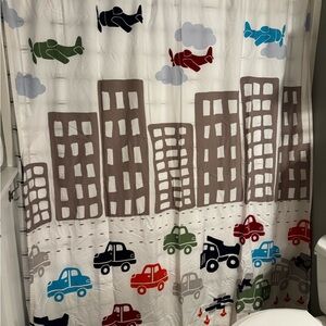 Pottery Barn Kids Cityscape Curtain with Vehicles